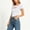 *White, variant on Women's Square Neck Cutout Short Sleeve T-Shirt,Casual Solid Color Slim Fit Blouse Wine,Women's Plus L