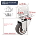 thumbnail image 1 of 1pcs Roulettes Robustes 20kg Roues Pivotantes Silencieuses pour Déplacer Meubles Chaise Berceau, 1 of 6