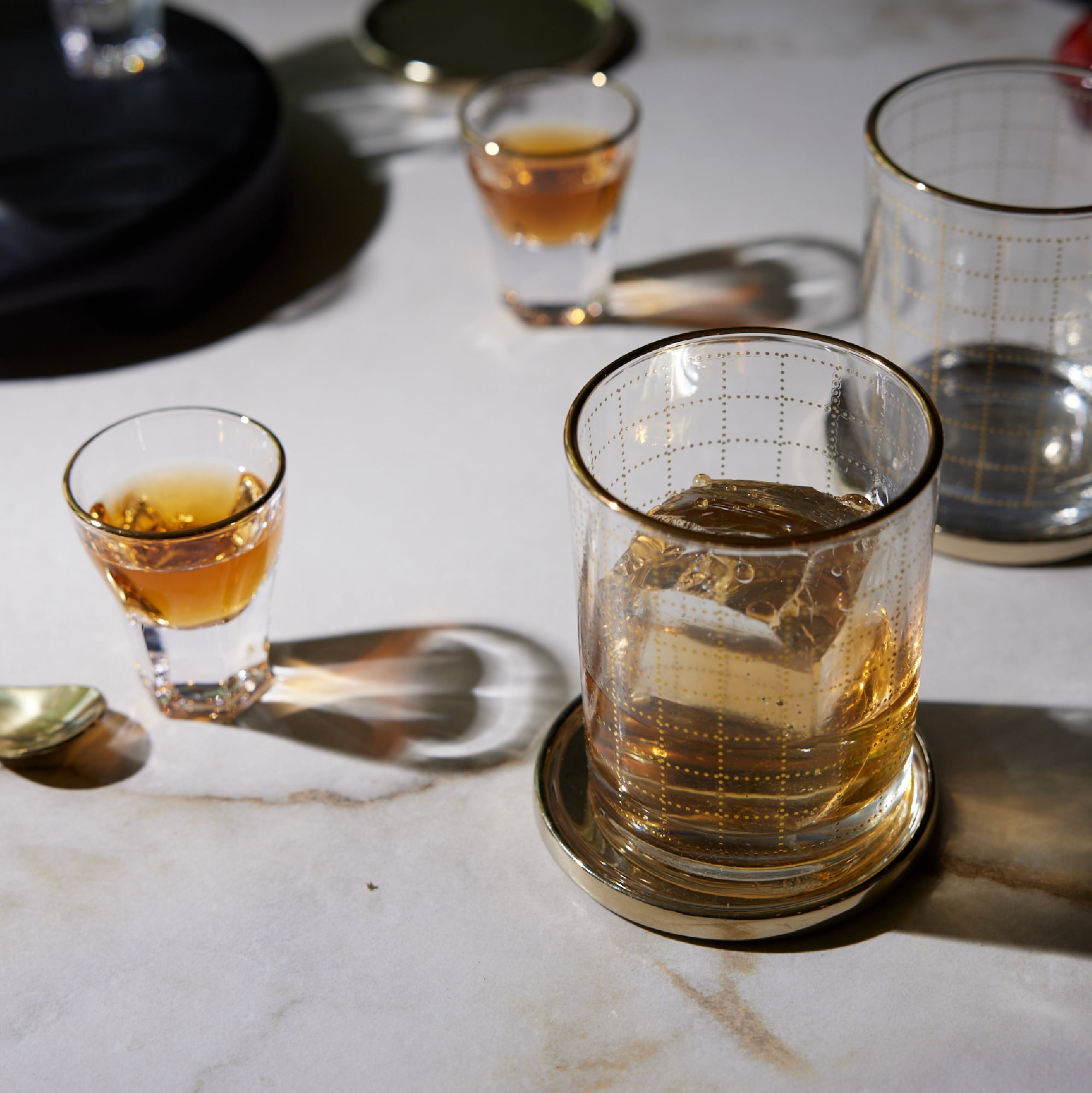 Thyme & Table 11 fl oz Square Print Whiskey Rocks Glass