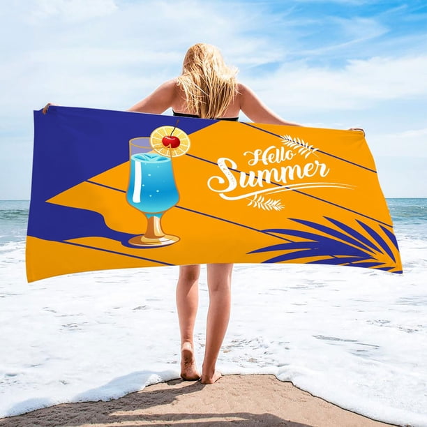 Toalla de playa de microfibra Toalla de baño colorida súper liviana Manta de playa a prueba de arena Toalla multiusos para piscina de viaje 30x60 pulgadas Wmkox503yii hfskjfh496