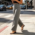 thumbnail image 5 of Htigea Women's High Waisted Work Pants Solid Color Straight Leg Business Pant Dressy Trousers Gray S, 5 of 5