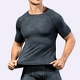 thumbnail image 1 of Tops para hombre, blusas y camisas de manga corta con cuello redondo para hombre, blusas deportivas de secado rápido de color liso para hombre, blusas de manga corta con cuello redondo para hombre, 1 of 9