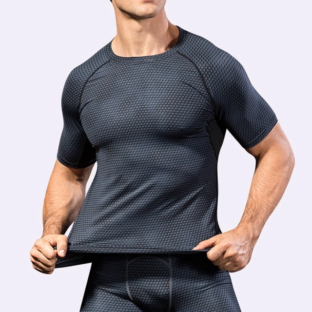 Tops para hombre, blusas y camisas de manga corta con cuello redondo para hombre, blusas deportivas de secado rápido de color liso para hombre, blusas de manga corta con cuello redondo para hombre