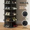 thumbnail image 3 of Buballino 7-Tier Rotating Freestanding Shoe Rack, Black, Holds up to 26 Pairs of Shoes, 3 of 8
