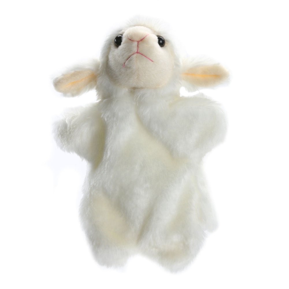 White Cute Sheep Hand Puppet Baby Kids Developmental Soft Doll Plush Toy 
