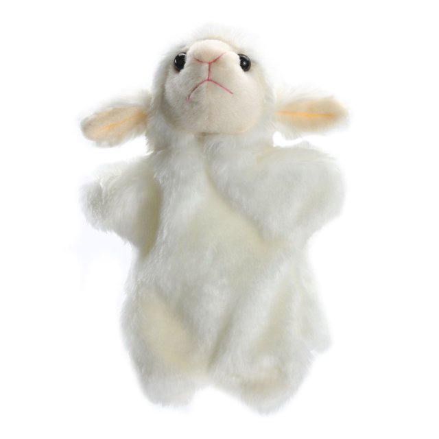 Linda oveja marioneta de mano bebé niños desarrollo muñeca suave juguete de peluche (blanco)