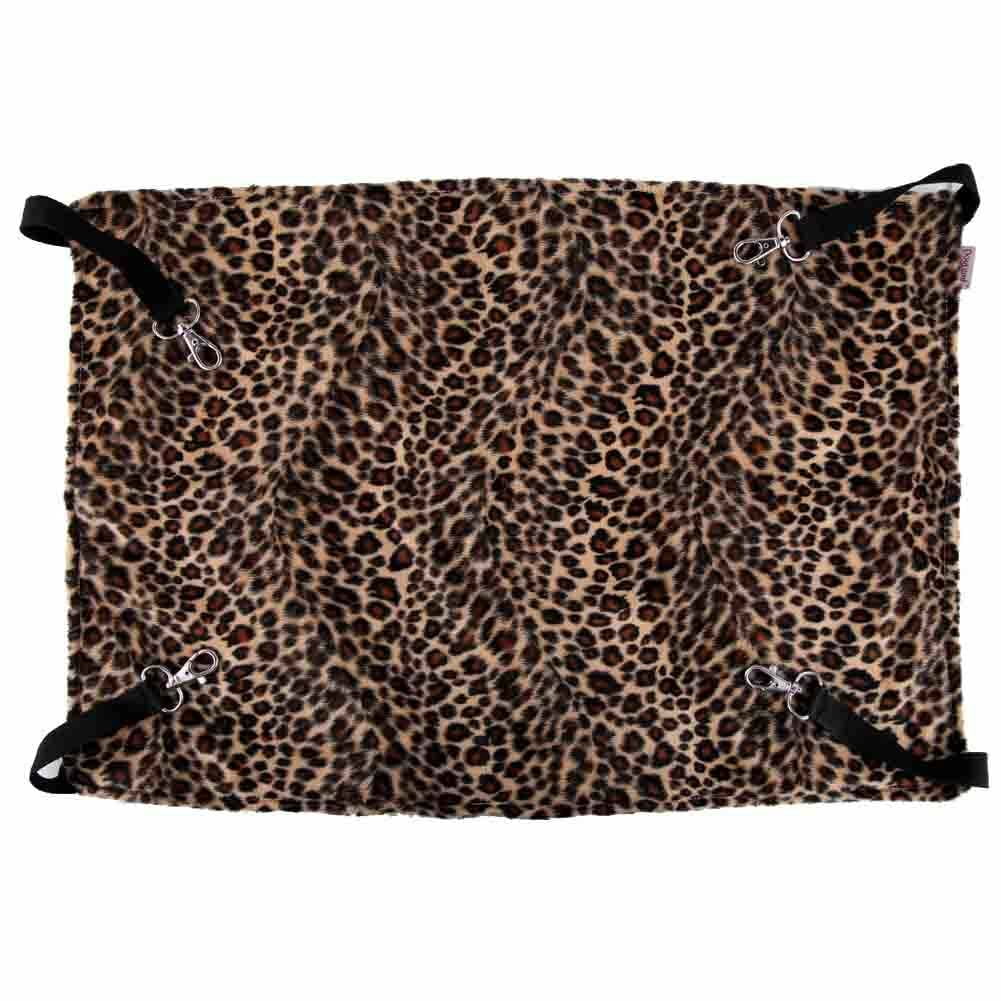 Pet Cat Hammock LARGE Leopard Fur Bed Animal Hanging Dog Cage Comforter Ferret 