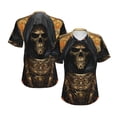 thumbnail image 6 of Women's V Neck T Shirts Casual Short Sleeve Tops Blouse, Cool Death Skull Grim Reaper Art, 6 of 6