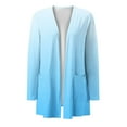 thumbnail image 4 of Hvot&aat Women Lightweight Ombre Cardigans Casual Open Front Long Sleeve Cardigan Coats with Pockets, 4 of 4