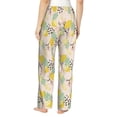 thumbnail image 3 of Uemuo Lemon Leaves Pattern Women's Wide Leg Palazzo Lounge Pants with Pockets Light Weight Loose Comfy Casual Pajama Pants-Small, 3 of 9