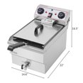 ROVSUN 12.5QT Commercial Electric Deep Fryer with Timer & Drain