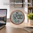 thumbnail image 3 of LEIKE 8" Battery-Operated Digital Wall Clock with Date, Temperature, Auto-DST, NO Blue Light Alarm Clock, Silent Operation for Classroom, 3 of 8