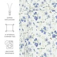 thumbnail image 4 of Noble Linens Light Blue Blossoms Print 3-Piece Duvet Cover Set, Full/Queen, 4 of 12