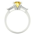 thumbnail image 4 of 2 ct Round Cut Simulated Yellow Diamond Three-Stone Engagement Ring for Women in 18K White Gold, 4 of 5