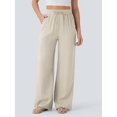 thumbnail image 6 of Women'S High Waist Drawstring Wide Leg Linen Blend Casual Pants with Pockets Color L, 6 of 8