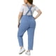 thumbnail image 3 of Jumpsuits de verano de moda para mujer de tallas grandes Agnes Orinda, con tirantes ajustables y de mezclilla, 1X azul claro, 3 of 6