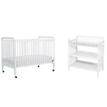 3 in 1 Convertible Crib Set with Matching Changing Table in White