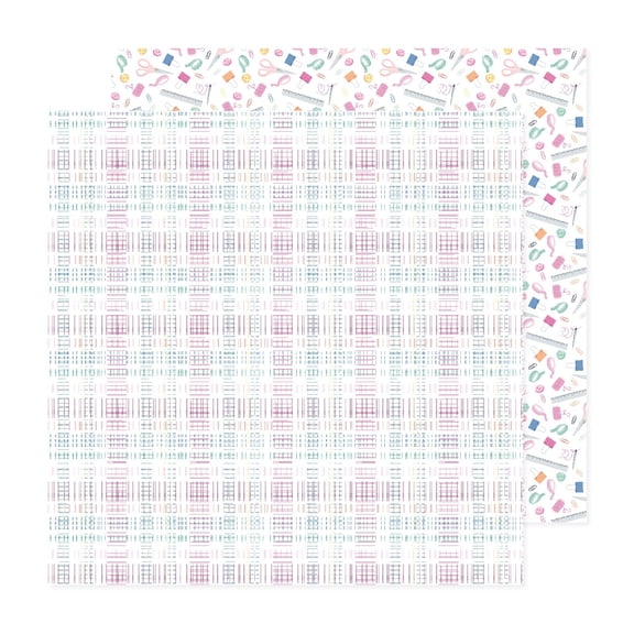 American Crafts Patterned Double-Sided Cardstock 12"X12"-Scrap Lover, Rainbow Avenue