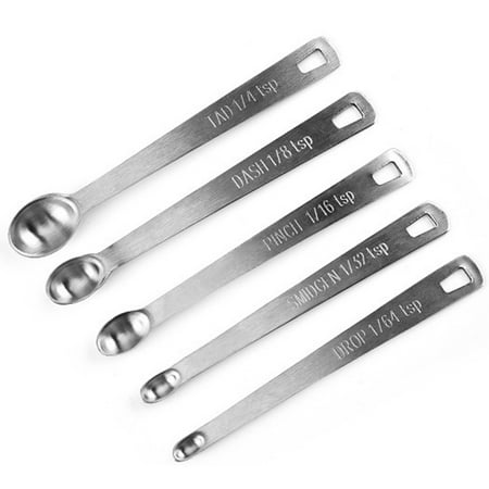 

Papaba Measuring Spoon 5Pcs/Set Stainless Steel Seasoning Measuring Spoons Kitchen Baking Cooking Tool