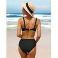 thumbnail image 4 of Attraco Women Twist High Waisted Bikini Swimwear Two Piece Ruched Tummy Control Swimsuit, 4 of 6