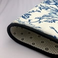 thumbnail image 5 of Area Rugs For Living Room Decor - Vintage Blue Floral Soft Anti Slip Throw Washable Rugs 5x7 For Bedroom, Indoor Carpet For Bedroom Living Room 80x58In, 5 of 7