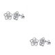 thumbnail image 1 of Sonducket 1 par de pendientes de cobre plateados con forma de flor, estilo europeo, Color sólido, galvanizado, exquisitos pendientes para mujer, Blanco 2Conjunto, 1 of 1