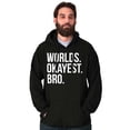 thumbnail image 5 of Worlds Okayest Bro Sibling Brother Hoodie Hooded Sweatshirt Men Brisco Brands S, 5 of 5