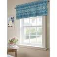 thumbnail image 6 of Curtain Valance for Windows,Blue Moroccan Abstract Plaid Kitchen Valances Rod Pocket Short Curtains,Watercolor Gradient Color Block Window Treatment Panel for Bedroom Bathroom 42"x18", 6 of 7
