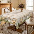 thumbnail image 5 of Easter Rabbit Tablecloth Rectangle, Waterproof Floral Table Cover, Wrinkle-Resistant Dining Table Protector, 5 of 6