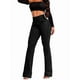 thumbnail image 1 of Pantalones Vaqueros de Cintura Alta para Mujer, Elásticos, de Corte Acampanado y con Cinturilla Elástica. Negro S, 1 of 7