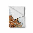 thumbnail image 2 of Tribal Soft Flannel Fleece Throw Blanket, Geometric Fox Portrait with Oriental Ornaments Totem Animal Fauna Design Print, Cozy Plush for Indoor and Outdoor Use, 70" x 90", Orange Amber, by Ambesonne, 2 of 6