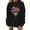 Black, variant on Blouses for Women Dressy Casual Plus Size Hide Belly Winter Comfy Crew Neck Long Sleeve Bell Drop Shoulder Mushroom Print Leisure Cotton Sweatshirt Hoodie(Brown,S)