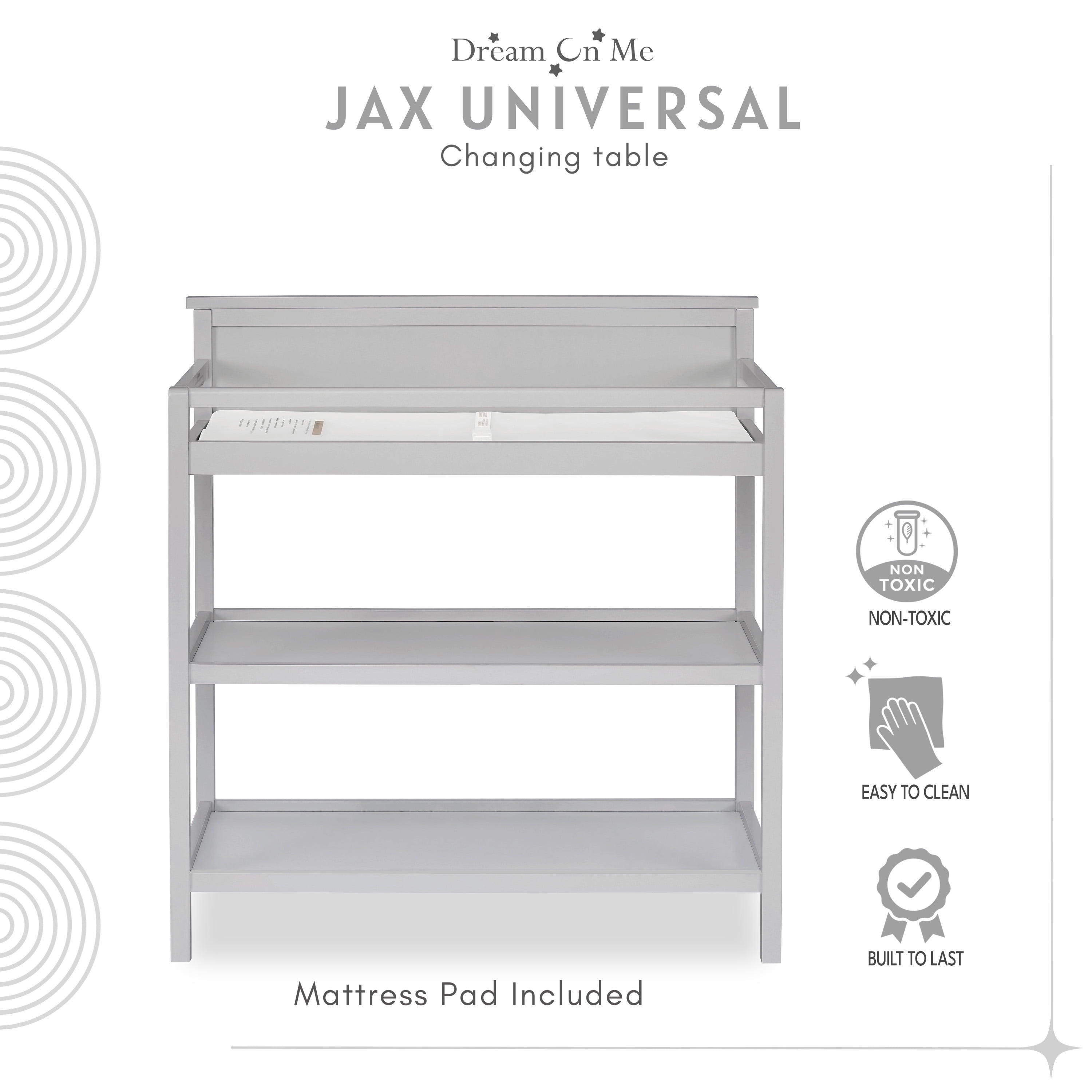 Dream On Me Jax Universal Changing table Grey
