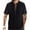 Black, variant on Wancir Mens Short Sleeve Cuban Camp Guayabera Shirt Linen Cotton Hippie Beach Button Down Shirts