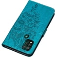 thumbnail image 6 of Compatible for Moto G Stylus 5G Case Wallet,[Kickstand][Wrist Strap][Card Holder Slots] Butterfly Floral Embossed PU Leather Flip Cover for Moto G Stylus 5G 2021 Case (Blue), 6 of 18
