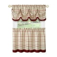 thumbnail image 2 of Achim Tattersall Window Curtain Tier Pair and Valance Set - 58" x 24" - Burgundy, 2 of 4
