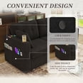 thumbnail image 3 of Modern Sectional Loveseat Sofa Couch with USB Charging and Charging Station, Chenille Fabric Sofa Couch with  Storage and Cup Holder for Living Room, Apartment, Easy to Install, Black, 3 of 8