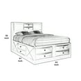 Contemporary Style Queen Size Wooden Storage Bed with Eight Spacious