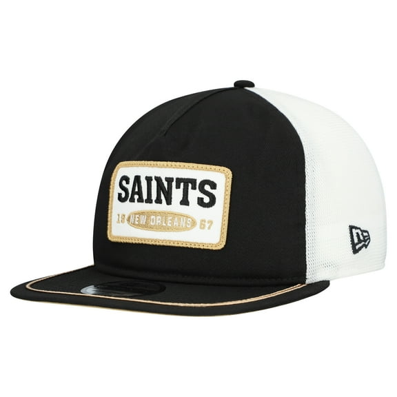 Men's New Era Black/White New Orleans Saints Patch 19TWENTY Adjustable Hat