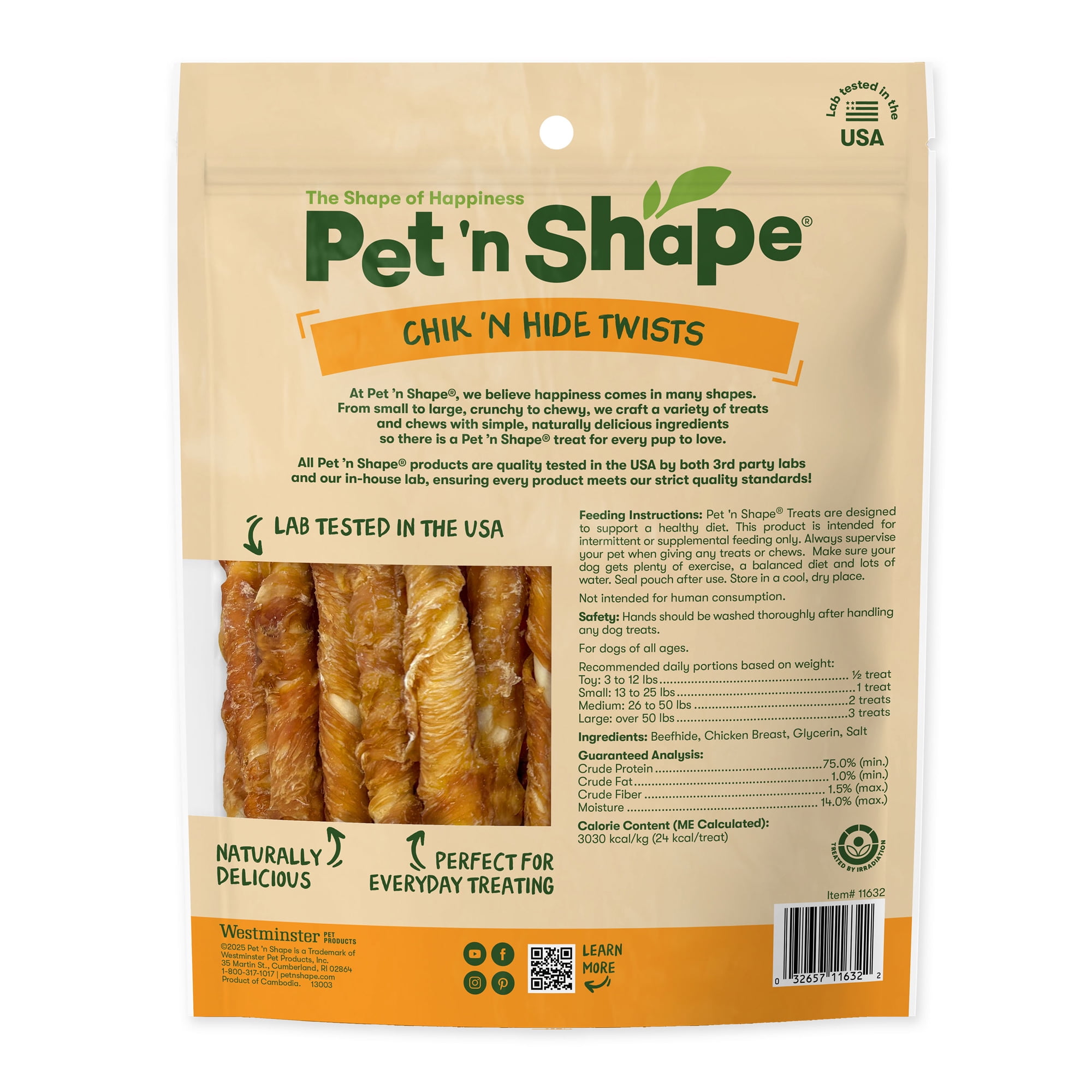 Pet 'n Shape Hide Twists – Chicken Wrapped Rawhide Dog Treats - Small Twist - 2 Pounds