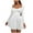 White, variant on Elegant Dresses for Women Solid Color Square Neck Long Sleeve Mini Dress Fashion Pleated Layered Hem Dress Casual Party Club Clothes Blue L