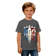 thumbnail image 5 of Boys Graphic Tee America 250th Bicentennial Anniversary Printed T Shirt Casual Short Sleeve Top Kids Youth 2-13Y Dark Gray, 5 of 5
