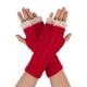 thumbnail image 1 of Guantes sin dedos de punto elástico con agujero para el pulgar de encaje rojo para mujeres Inspire Chic, talla única, 1 of 7