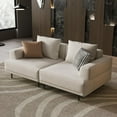 thumbnail image 3 of gaoyangjiaju Cream Fabric Sectional Sofa – Contemporary Upholstered Couch with Metal Legs for Living Room (66.1inch-2Seats), 3 of 6
