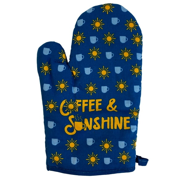 Coffee and Sunshine Oven Mitt Cute Morning Breakfast Baking Graphic Novelty Kitchen Glove