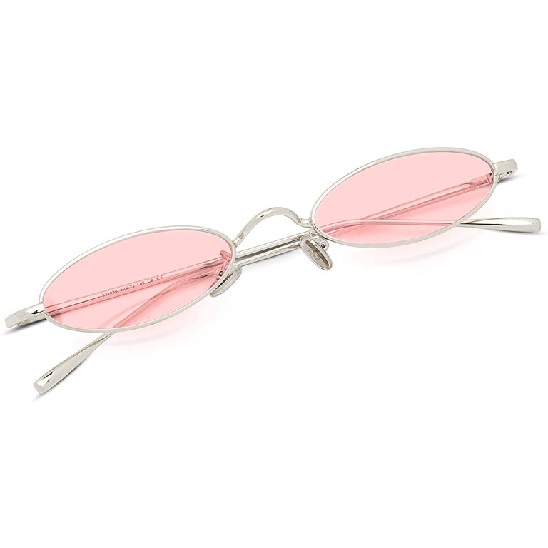 FEISEDY Vintage Small Sunglasses Oval Slender Metal Frame  display picture 1