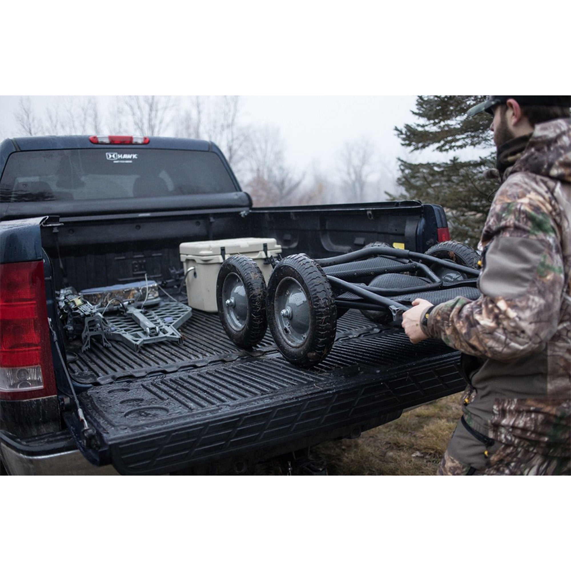 Hawk Crawler Multi-Use Folding Hunting Deer Cart - 500 lb Capacity - Black