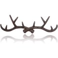 thumbnail image 2 of l Vintage Rustic Cast Iron Deer Antlers Wall Hat Hook Coat Rack Bathroom Towels Hanger Jewellry Display Rack Rustic Cabin Hook(Rusty Brown), 2 of 8