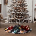 thumbnail image 5 of Daiia Hibiscus Rose Drawing Merry Christmas Tree Skirt , Xmas Large Lace-up Tree Skirt, Santa Snowflakes Rustic Home Decorations New Year Party Farmhouse Decor-36", 5 of 7