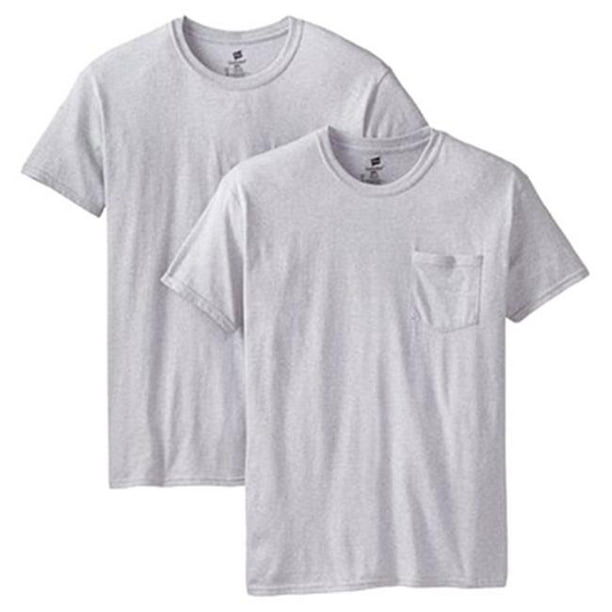 Hanes Hanesbrands Inc 2176P2L Mens Pocket Crew TeeShirt Large